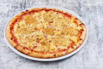 italian pizza on the white plate