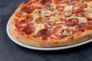 italian pizza on the white plate