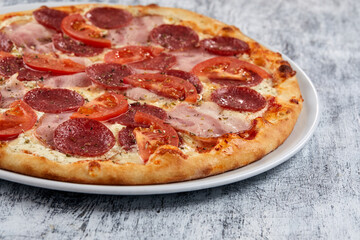 italian pizza on the white plate