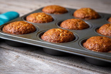 Delicious homemade banana muffins 