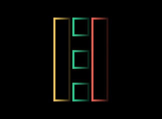 8 number vector desing, font logo. Red, green, yellow color on black background. For social media,design elements, creative poster, web template and more