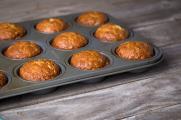 Delicious homemade banana muffins 