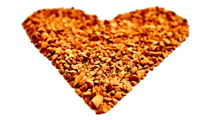 Instant coffee in the form of a heart