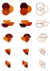 Geometric Circle Abstract Icons Set Warm
