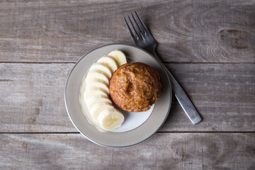 Delicious homemade banana muffins 