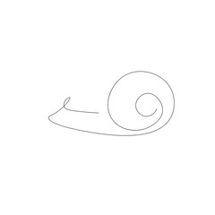 Snail animal drawing on white background, vector illustration