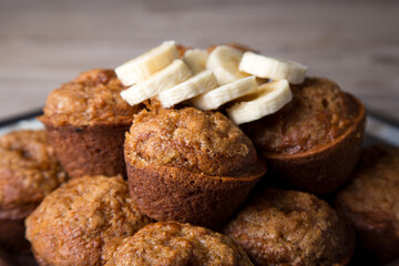 Delicious homemade banana muffins 