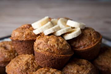 Delicious homemade banana muffins 