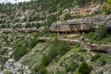 Native Americans troglodytes ruins in Walnut Canyon National Monument. The Sinagua people lived there around 800 hundred years ago