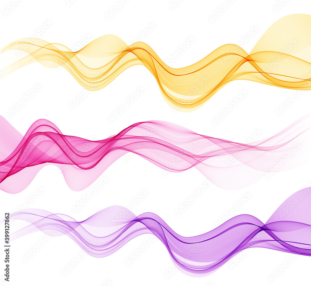 Poster Set of color abstract wave design element