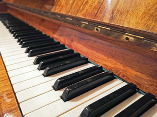 piano keys at the angle