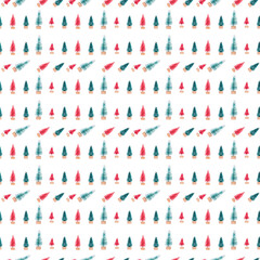 seamless fir pattern from tulips on white backgroud