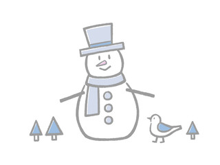 雪だるまのイラスト