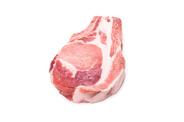 Raw pork isolated on white background.