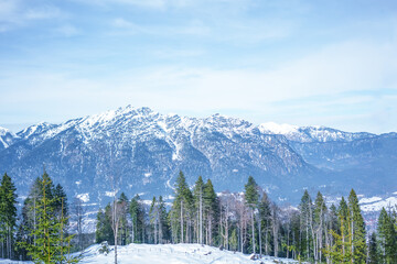 winter Alpine landscape Zugspitze mountains