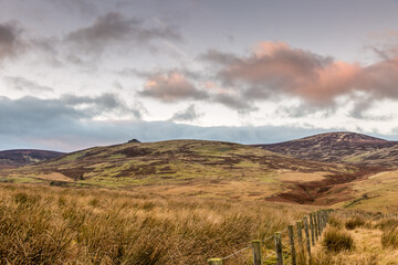 The beautiful unspoiled Northumberland countryside in the middle of the Northumberland International Dark Sky Park in the Breamish Valley