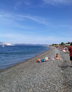 BEAUTIFUL VILLAGE  in greek island Euboea or Evia, Greece
