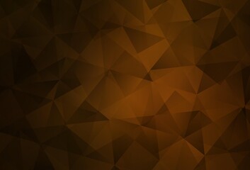 Dark Orange vector shining triangular background.