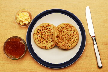 Crumpets and butter