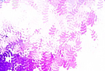 Light Purple, Pink vector elegant wallpaper with leaves.
