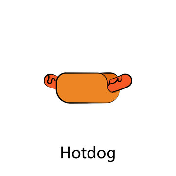 fast food hotdog outline icon. Element of food illustration icon. Signs and symbols can be used for web, logo, mobile app, UI, UX