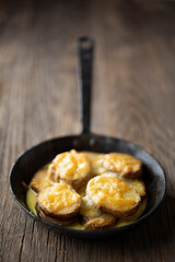 rustic spanish fried potatoes patatas bravas with cheese