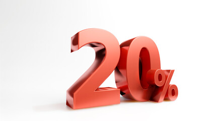 Red price promotion symbol , 3D render