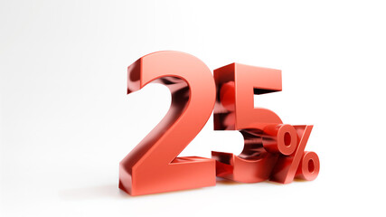 Red price promotion symbol , 3D render