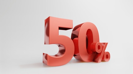 Red price promotion symbol , 3D render