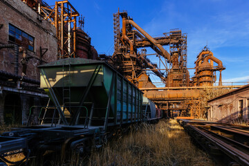 Fototapeta na wymiar Blast furnace equipment of the metallurgical plant