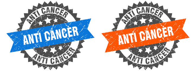 Obraz premium anti cancer band sign. anti cancer grunge stamp set