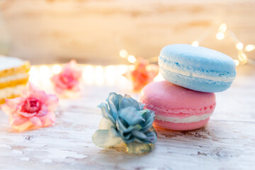 natural handmade soap in the form of macaroons on a wooden background. natural soap and cosmetics