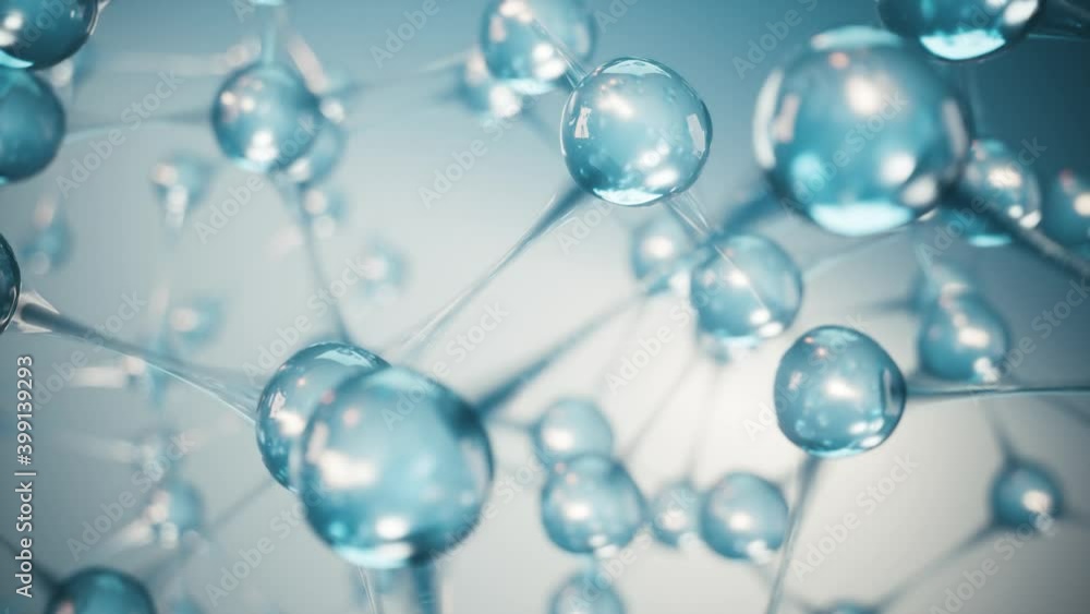 Wall mural background with molecule or atom. abstract molecular structure. 3d visualization