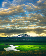 sunset over the river