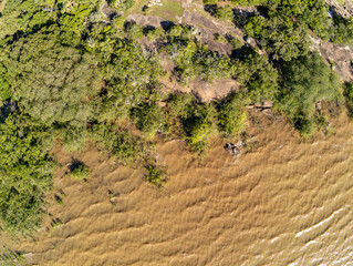 Aerial view of Guaiba lake in Itapua