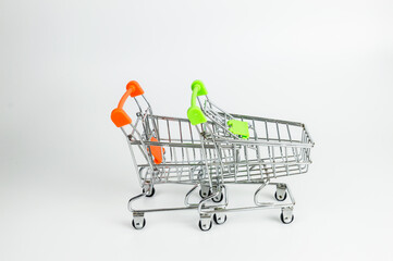 Two Shopping Cart or Trolley isolated