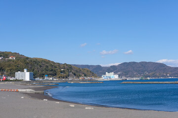 Fototapeta na wymiar 静岡県伊東市のビーチ