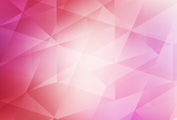 Light Pink vector shining triangular background.