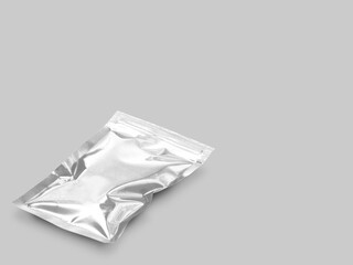 3D Illustration. Zip bag package mockup. Pouch packaging mockup isolated on white background. Front view.