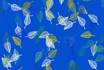 Light Blue, Yellow vector doodle texture.