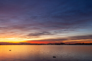 Fototapeta na wymiar sunset over the bay of Santander 