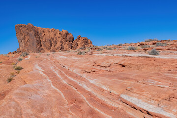 Beautiful landscape along the Firewave Trail of the Valley of Fire State Park