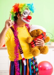 Funny clown in Christmas celebration concept