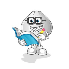 meat bun geek cartoon. cartoon mascot vector