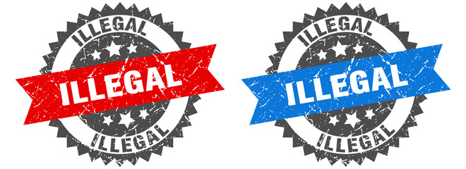 Obraz premium illegal band sign. illegal grunge stamp set