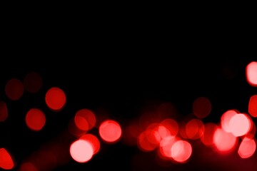Lights blurred bokeh abstract on dark background, rozmyte światełka na ciemnym tle, tło Walentynki - obrazy, fototapety, plakaty