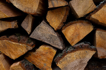 Pile of fresh firewood
