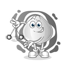 meat bun hypnotizing cartoon. cartoon mascot vector