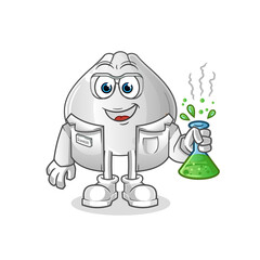 meat bun scientist character. cartoon mascot vector
