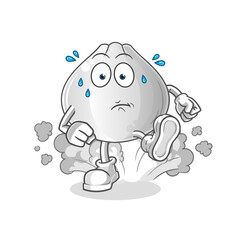meat bun running illustration. character vector